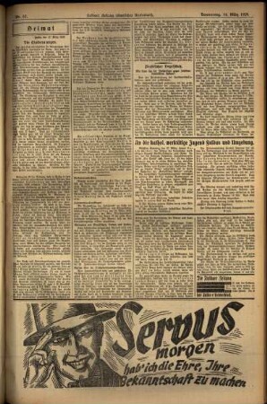 Zweite Ausgabe vom Donnerstag, den 14. März 1929.