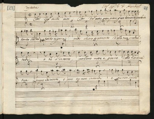 Clori degli occhi miei. Arr.; S, bc; HWV 91a