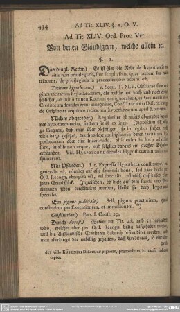 Ad. Tit. XLIV. Ord. Proc. Vet. Von denen Gläubigern, welche allein [et]c.