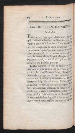 Lettre Trente-Unieme. - Lettre XXXVII.