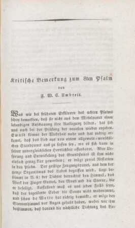 1007-1018 Kritische Bemerkung zum 8ten Psalm