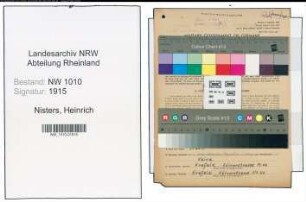Entnazifizierung Heinrich Nisters , geb. 24.09.1888 (Metzger)