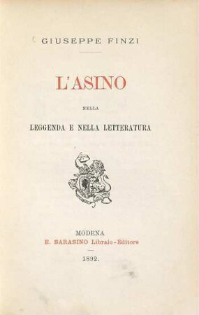 L'asino nella leggenda e nella letteratura