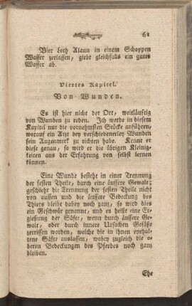 Viertes Kapitel. Von Wunden