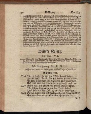 Erste Unterhandlung Cap. III. V. 6 - 11. zwischen den Dienern des Bräutigams und den Töchtern Jerusalems.