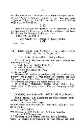 Vermehrung und Benutzung von Universitäts-Bibliotheken im Jahre 1876 : [II. Universitäten, Akademien, etc.]