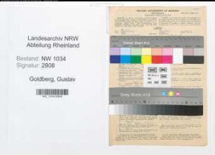 Entnazifizierung Gustav Goldberg , geb. 06.05.1915 (Oberfeldwebel)