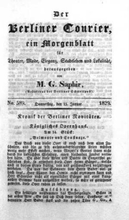 No. 589., Donnerstag, den 15. Januar 1829
