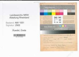 Entnazifizierung Grete Roedel , geb. 04.01.1914 ()