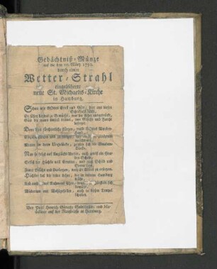 [Gedächtniß - Münze.]