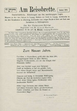 Nr. 1. Januar 1915.