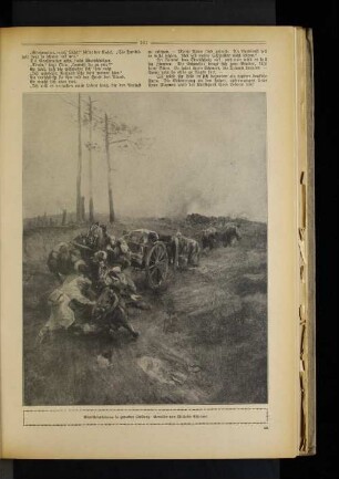 Munitionskolonne in gedeckter Stellung. Gemälde von Wilhelm Schreuer.