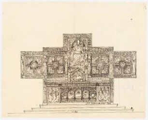 St. Elisabeth Kirche (mit Pfarrhaus), Bochum-Gerthe: Ansicht des Hochaltars 1:20