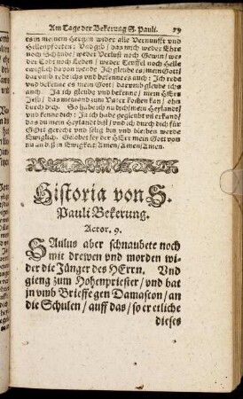Historia von S. Pauli Bekerung.
