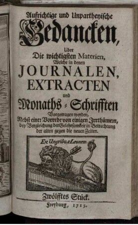 Zwölfftes Stück
