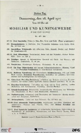 Mobiliar und Kunstgewerbe (Nr. 477-900)