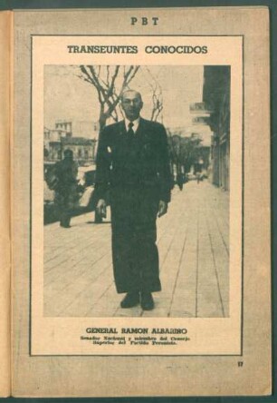General Ramón Albariño, Senador Nacional y miembro del Consejo Superior del Partido Peronista - [Fotografía] : Transeúntes conocidos