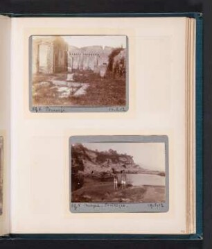 Fotoalbum einer Italienreise von Vendig bis Neapel : Albumseite 37 mit zwei Fotografien von Pompeji und Neapel
