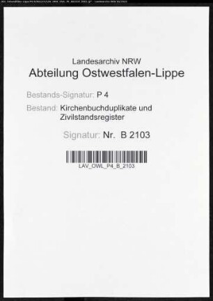 Heiratsbelege zum Zivilstandsregister Neuenrade (H 1811)