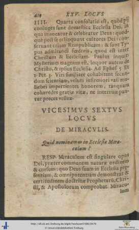 Vicesimus Sextus – Tricesimus Primus Locus