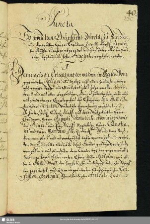 Puncta, so zwischen Churf.: Durchl. zu Sachßen u. deroselben Herren Brüder ... abgeredet ..., dat. Dresden, 22.4.1657