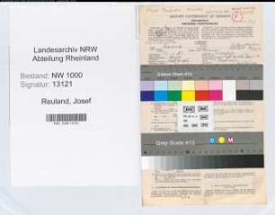 Entnazifizierung Josef Reuland, geb. 24.04.1887 (Kaufmann)