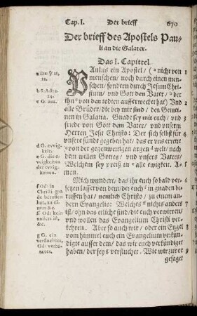 Der brieff des Apostels Pauli an die Galater.