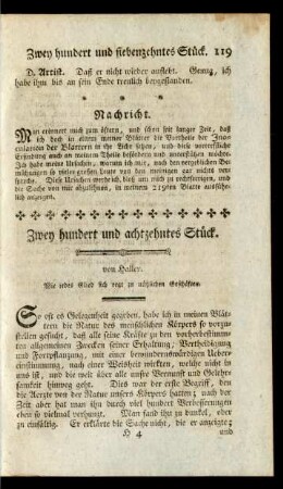 Zwey hundert und achtzehntes Stück