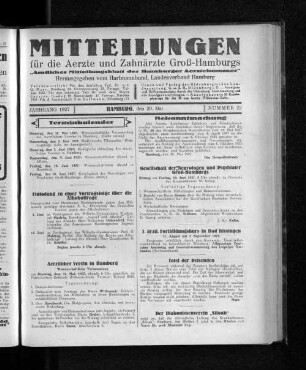Jahrgang 1927, Hamburg, den 29. Mai, Nummer 22
