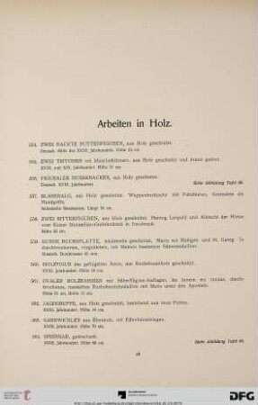 Arbeiten in Holz (Nr. 554-616)