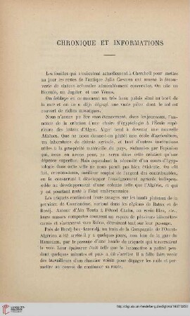 Chronique et informations