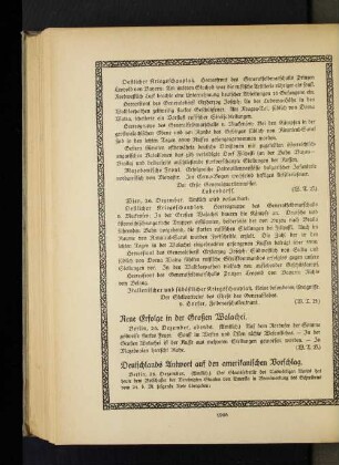 Neue Erfolge in der Großen Walachei.