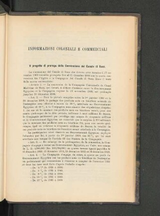 Informazioni Coloniali E Commerciali.