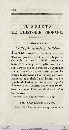 VI. Sujets de l’histoire profane