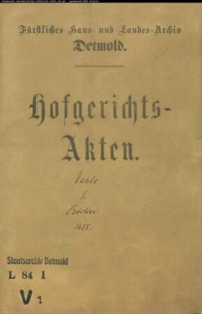 Vahle, Henrich zu Lemgo gegen Arnd Böker im Loßbruch - Schuldforderung