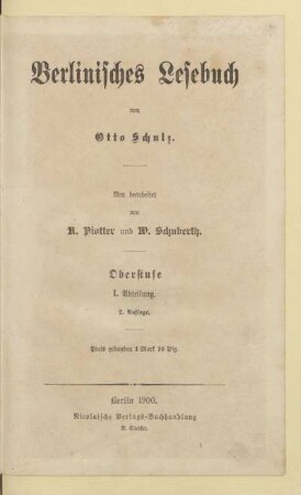 Oberstufe, 1. Abteilung, [Schülerband]: [Oberstufe, 1. Abteilung, [Schülerband]]