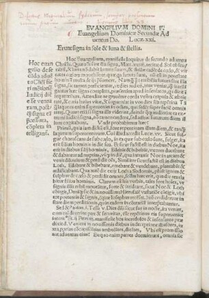 Euangelium Dominicæ Secundæ Aduentus Do. Lucæ xxi