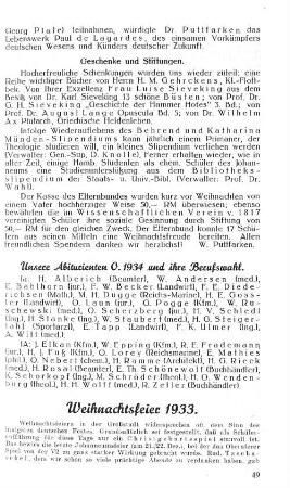 Unsere Abiturienten O. 1934 und ihre Berufswahl.