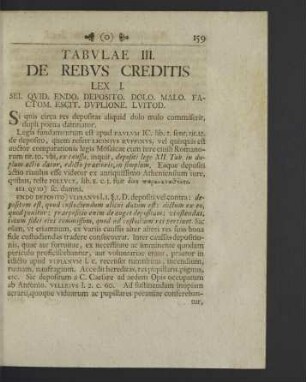 Tabulae III. De rebus creditis.