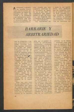 Barbarie y arbitrariedad