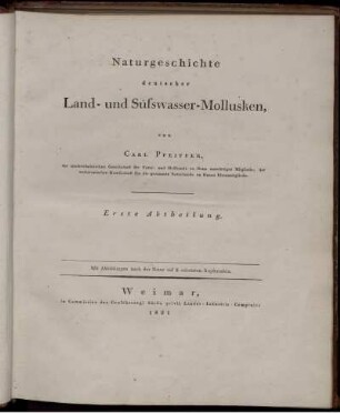 Abt. 1, TEXT: Naturgeschichte deutscher Land- und Süßwasser-Mollusken. Abt. 1