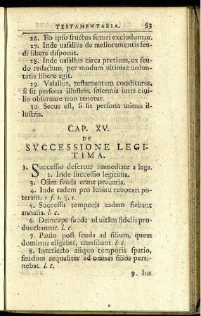 Cap. XV. De successione legitima.