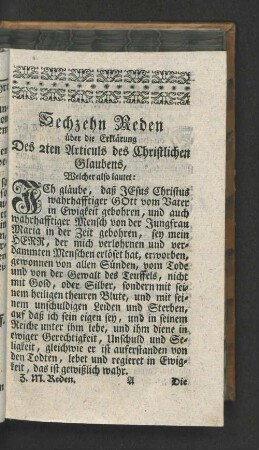 [Die erste Rede. - Die vierdte Rede.]
