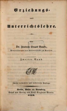 Erziehungs- und Unterrichtslehre, 2. Unterrichtslehre