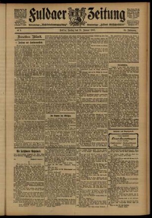 Zweite Ausgabe vom Freitag, den 11. Januar 1907.