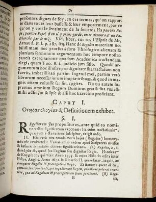 Caput I. [...] & Definitionem exhibet.