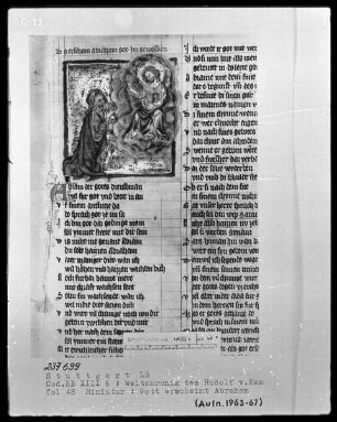 Weltchronik - Bruder Philipp — ---, Folio 1recto-256recto---, Folio 1recto-256rectoGott erscheint Abraham, Folio 48recto