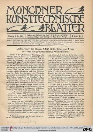 2: "Erklärung" des Herrn Adolf Wilh. Keim zur Frage der römisch-pompejanischen Wandmalerei