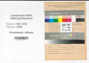 Entnazifizierung Wilhelm Chmielewski , geb. 25.11.1902 (Zechenarbeiter)