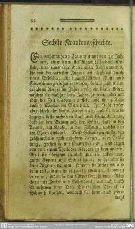 Sechste Krankengeschichte